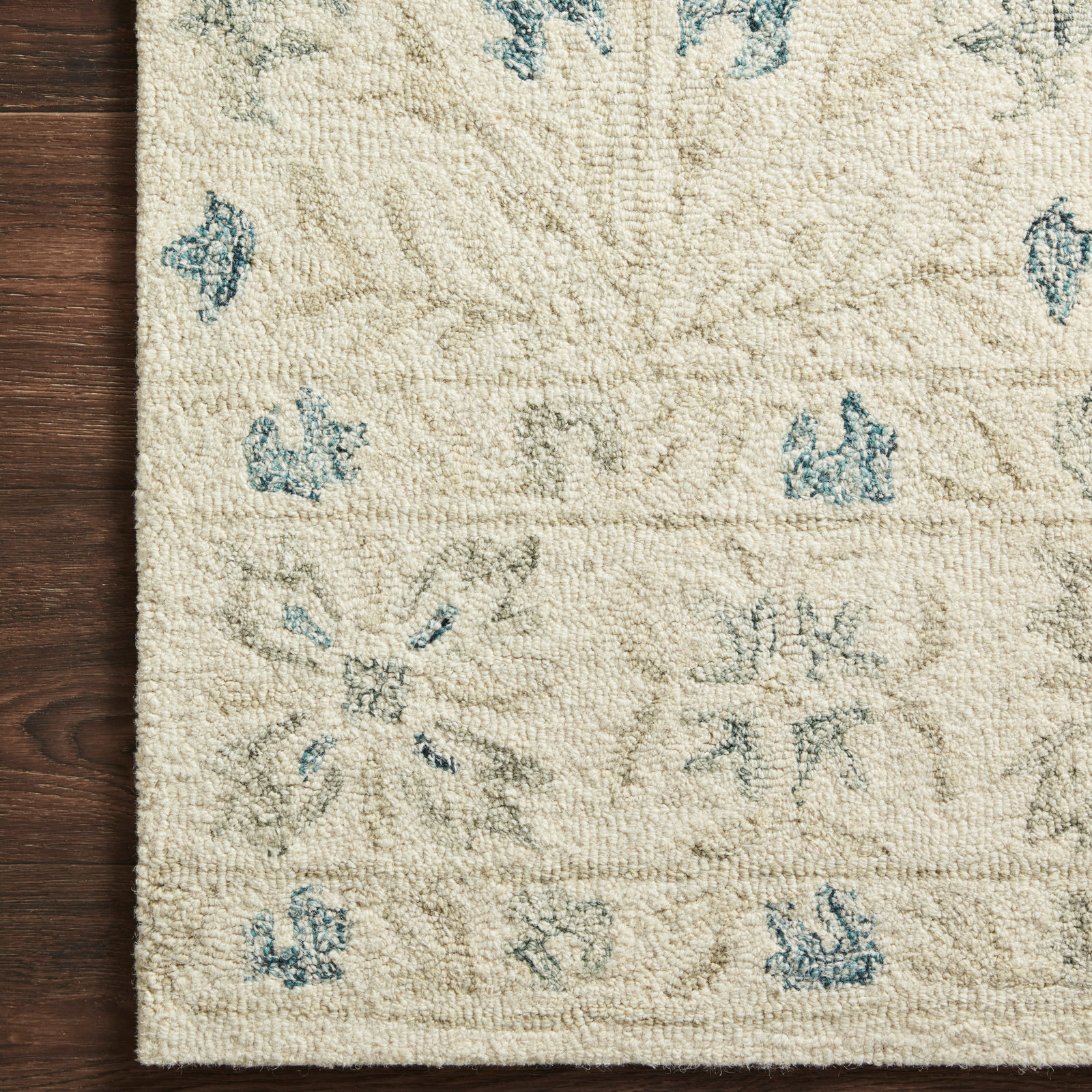 Mcclelland Hand-Hooked Floral Rug, Rectangle 3'6" x 5'6"
