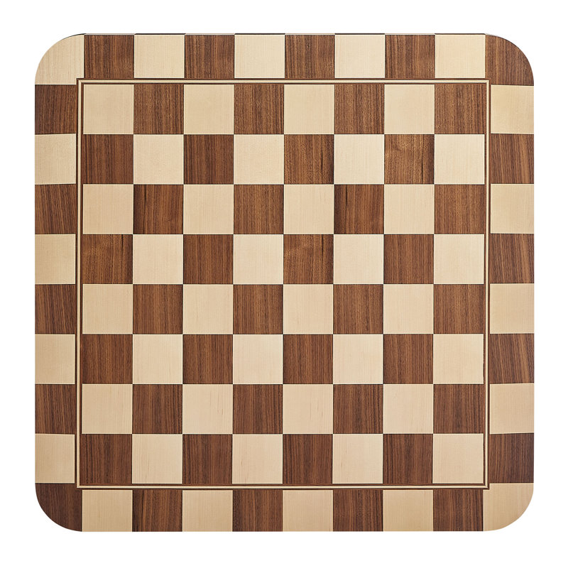 Oscar 36 Inch Square Checkered Dining Table, Oak/Walnut