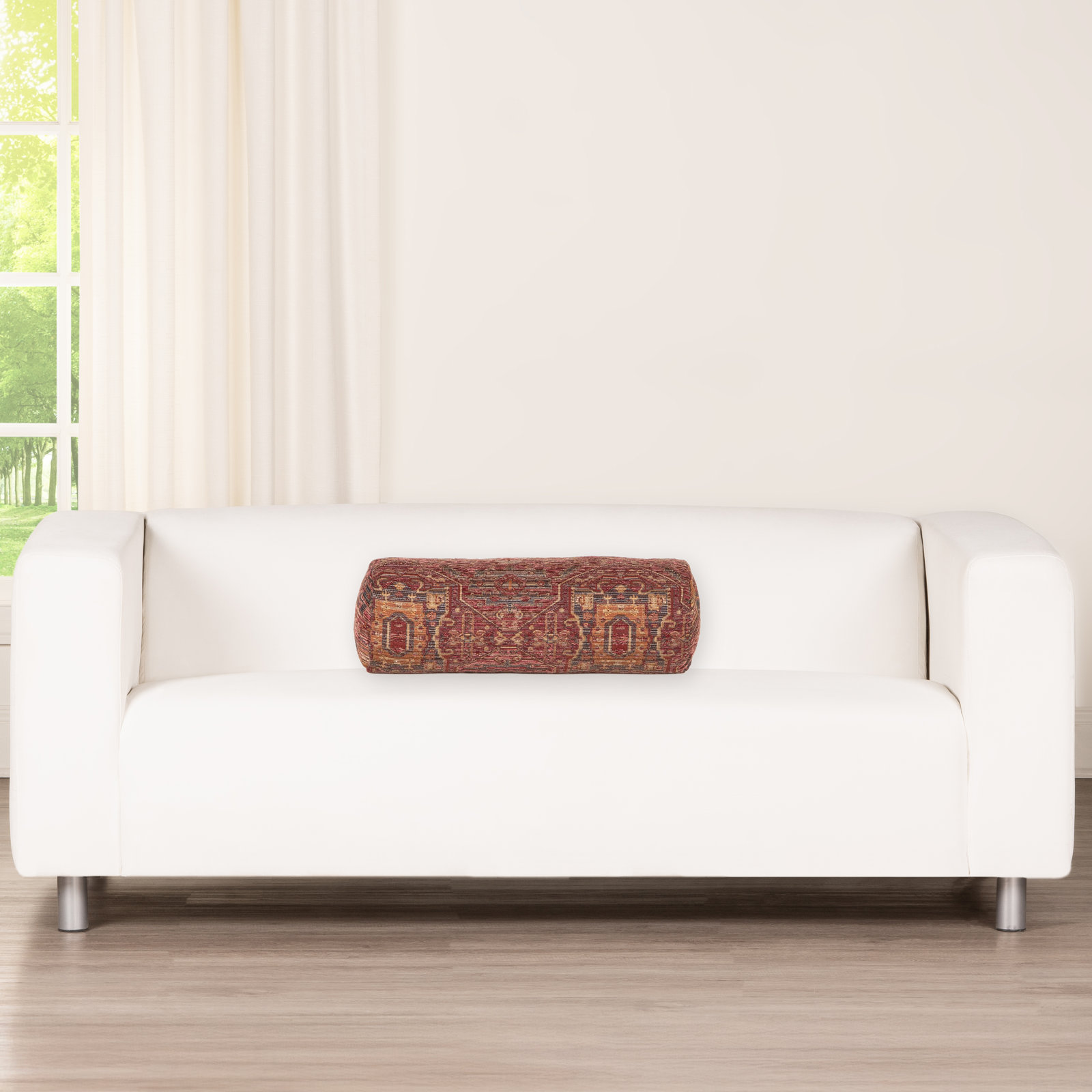 Olcott Throw Pillow, Polyester, Zapatta Crimson, Square 22"