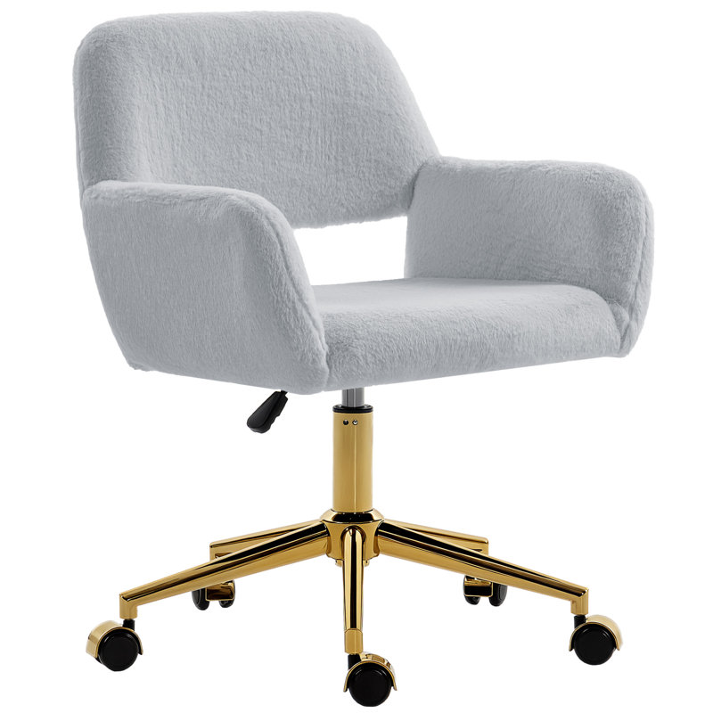 HOMCOM Swivel Office Chair Adjustable Height, Grey