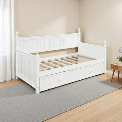 Lit de jour simple en bois avec lit gigogne simple