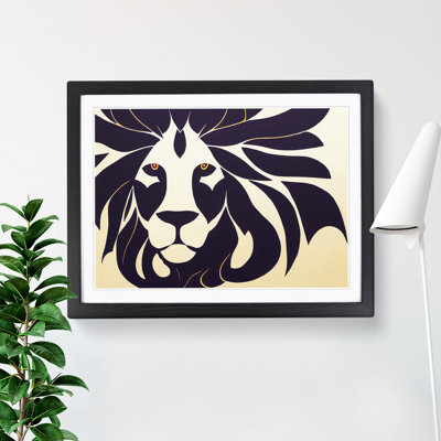 Energising Abstract Lion 1 Piece Single Picture Frame Wall Art