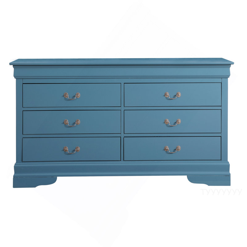 Commode Louis Phillipe, bleu sarcelle, Sarcelle