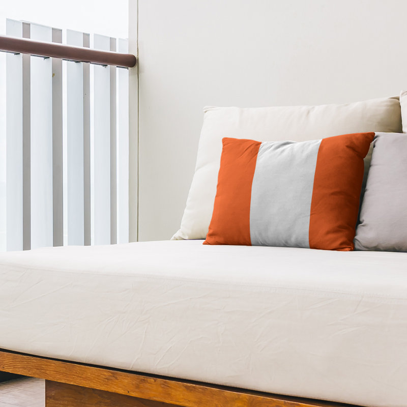 Coussin intérieur/extérieur, Orange / blanc