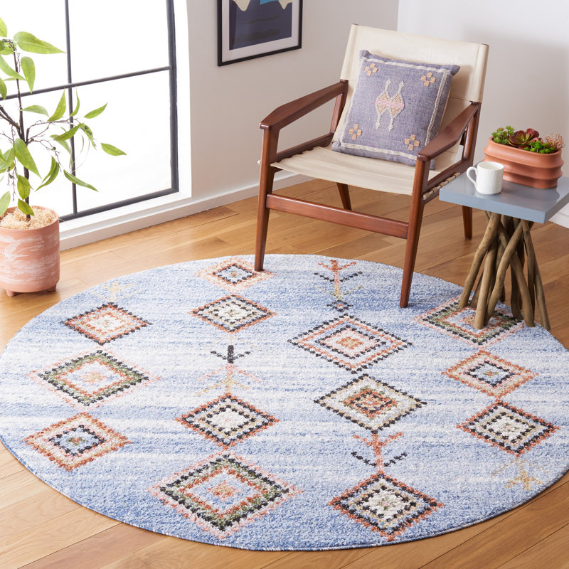 Kaysa Performance Geometric Rug, Round 6'7"