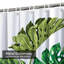 Rideau de douche blanc à motif de feuilles de palmier tropical avec 12 crochets-2091962036