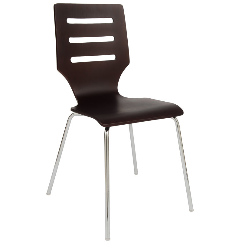 Celia 18.5'' H Stacking Side Chair, Chocolate