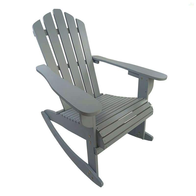 Reclining Wooden Outdoor Rocking Adirondack Chair,Walnut, Walnut