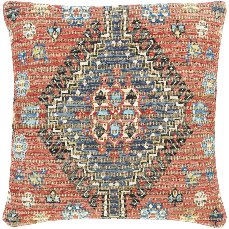 Vince Geometric Jute Blend Throw Pillow, Polyester/Polyfill