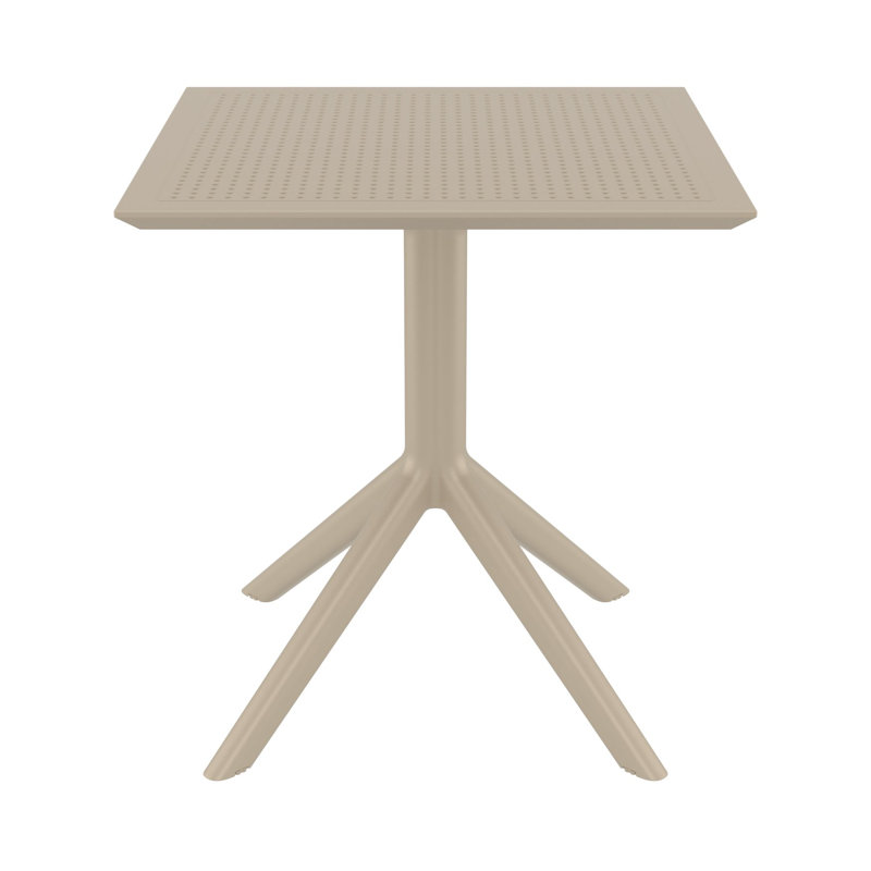 Farrah Square Patio Dining Table, Taupe, 29.5" H x 27.5" W x 27.5" D, No