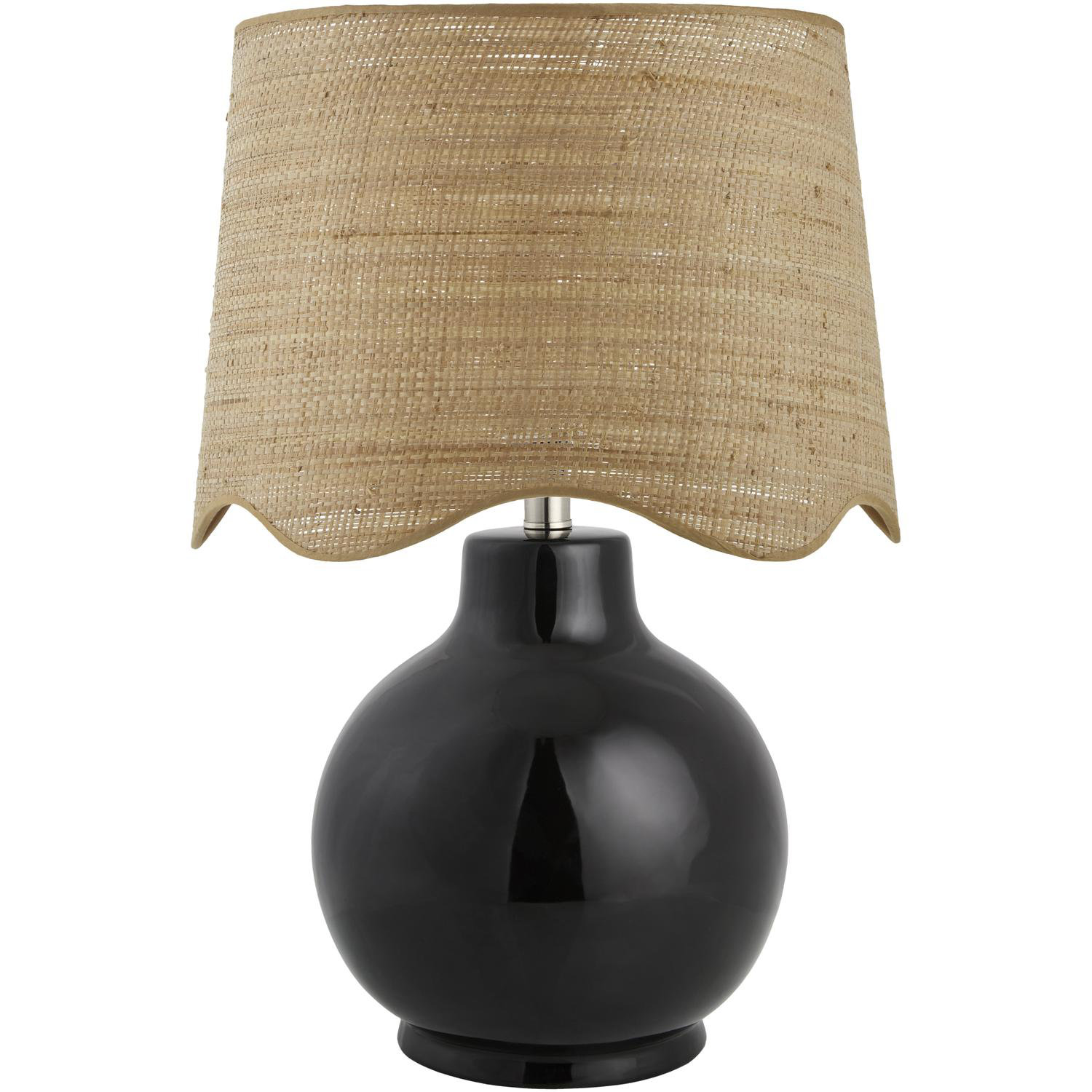 Canvey Ceramic Lamp, Tan, Black, 22"H x 15"W x 15"D