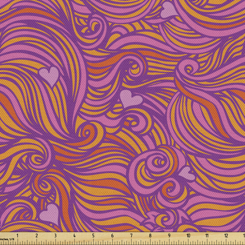 Chasidi Hand Drawn Swirls and Hearts Multi-Purpose Fabric