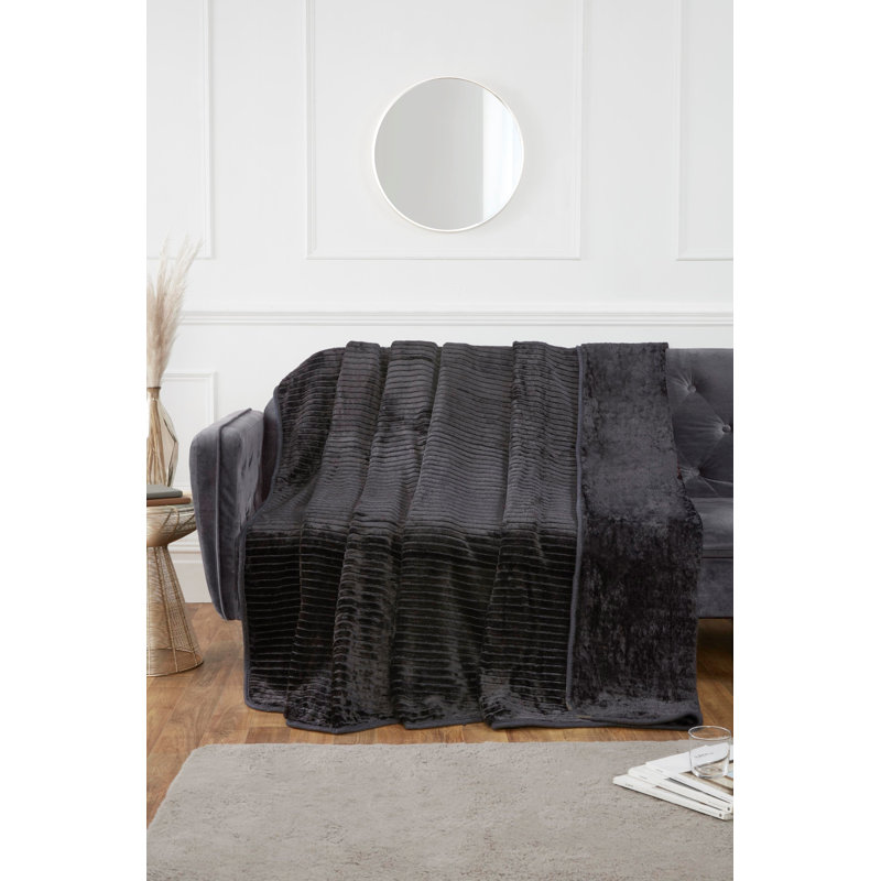 Ahrianna Standard Throw Blanket, Black, 59cm W x 79cm L