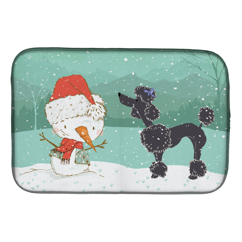 Snowman Christmas, White Poodle