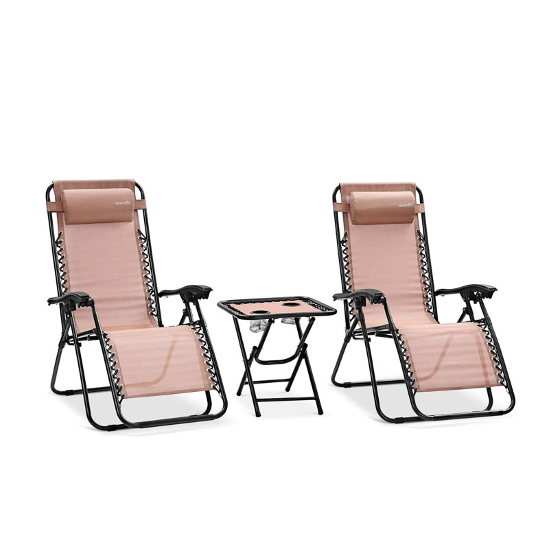 Katica Folding Beach Chair, Cream/Black