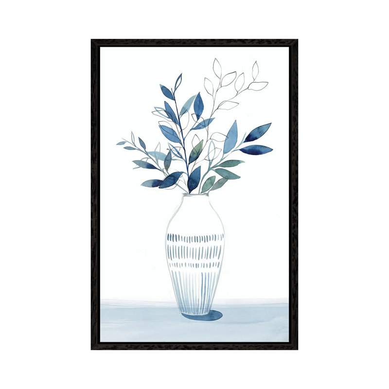 Indigo Bouquet II by Isabelle Z - Painting on Canvas, Black Framed, 101.6 cm H x 66.04 cm W