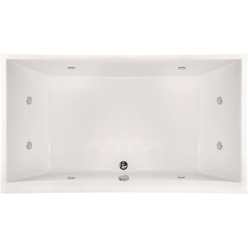 Eileen 86'' L Whirlpool Bathtub, White, Satin Nickel