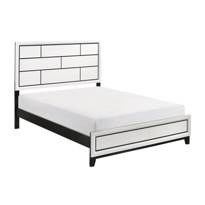 Mobilier de chambre à coucher moderne en bois à finition blanche et grand lit 1pc