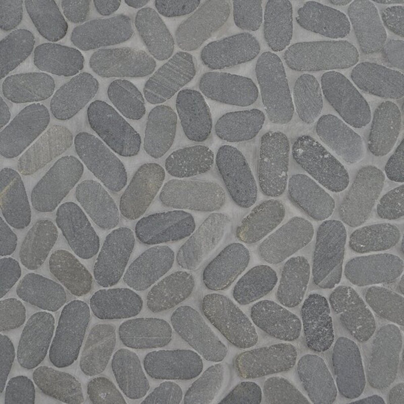 Nature 12x12 Oval Honed Natural Stone Mosaic Tile, Black Lava