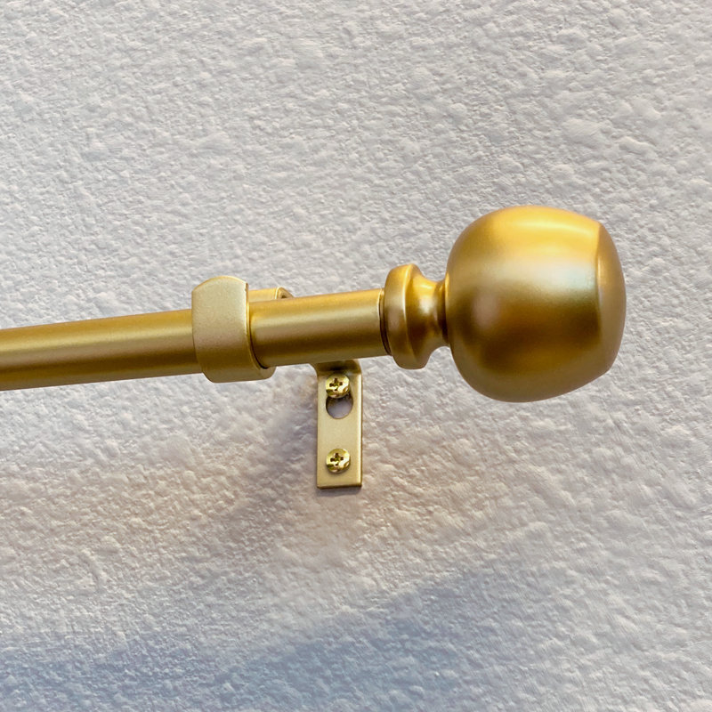 Tringle à rideaux simple réglable en métal Ellieanne, H 2 po x l 48 po x P 4 po, Laiton