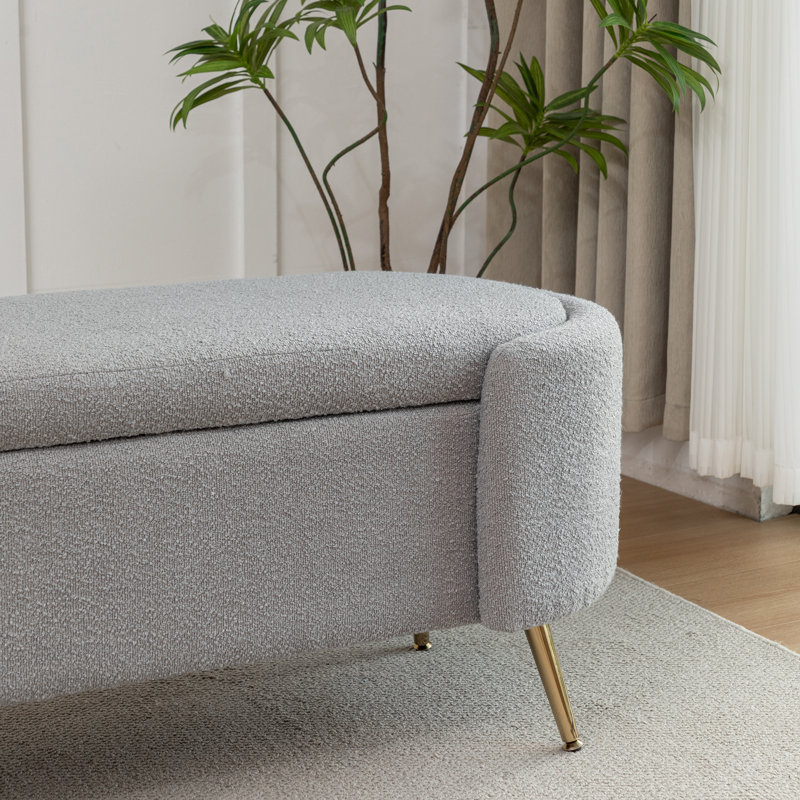 Banc de rangement rembourré Marlyssa, Gris