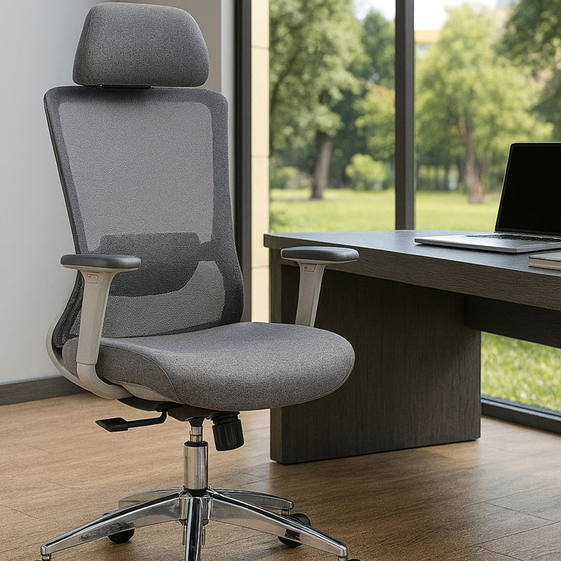 Fauteuil de bureau gris Yessenia