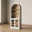 Bibliothèque haute cintrée Monos avec portes vitrées, blanche-1245787905