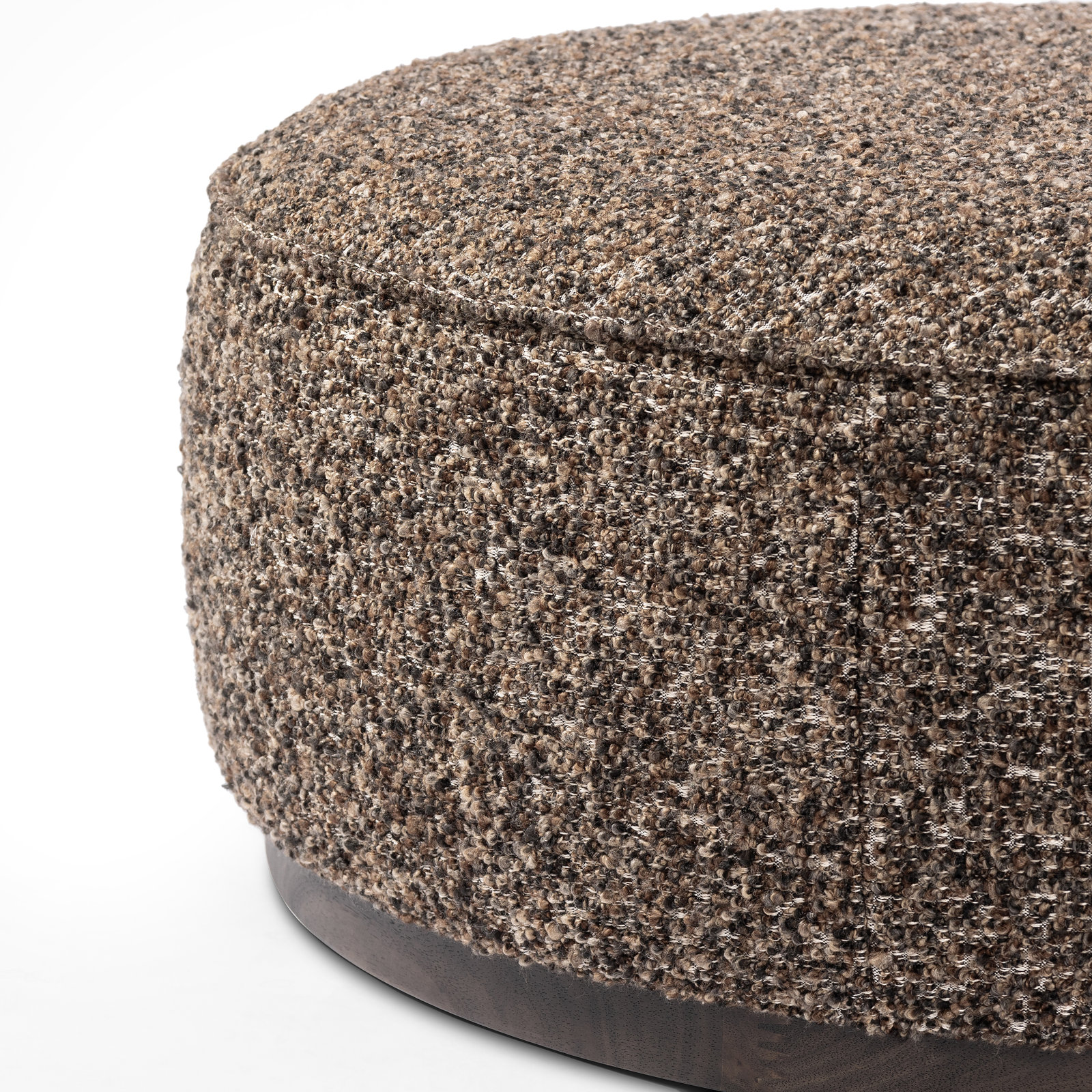 Faira 36" Wide Round Standard Ottoman, Ivan Granite Acrylic