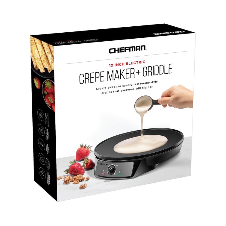 Crepe Maker Griddle, Pancake Maker Machine 16" Commercial Singel Dual Head Electric Crepe Maker Baking Pancake Machine Non Stick for Family Kitchen，C - 3