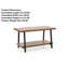 Table basse 39 "en bois rustique - Noyer massif avec tablette inférieure