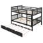 Lit superposé double au-dessus de double avec lit gigogne simple et échelle - Espresso (ancien SKU: LT100204AAP)