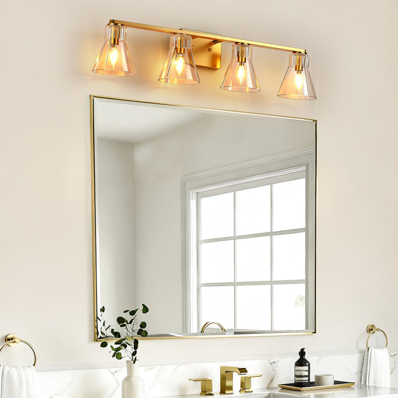 Éclairage pour meuble-lavabo Billie Modern, Bronze Antique, 4 lumières