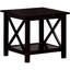 Tables d'appoint foncées: bois franc asiatique et bois d'hévéa avec cadres et tablettes ouvertes de style contemporain