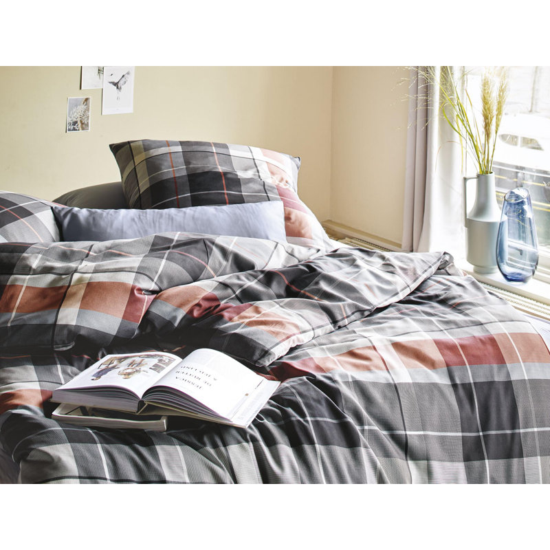 Cotton Modern Contemporary Duvet Cover Set, 140 x 200cm Duvet Cover + 1 Pillowcase (70 x 80), Blue