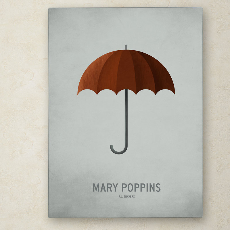 Mary Poppins, art sur toile, H 19 po x l 14 po x P 2 po