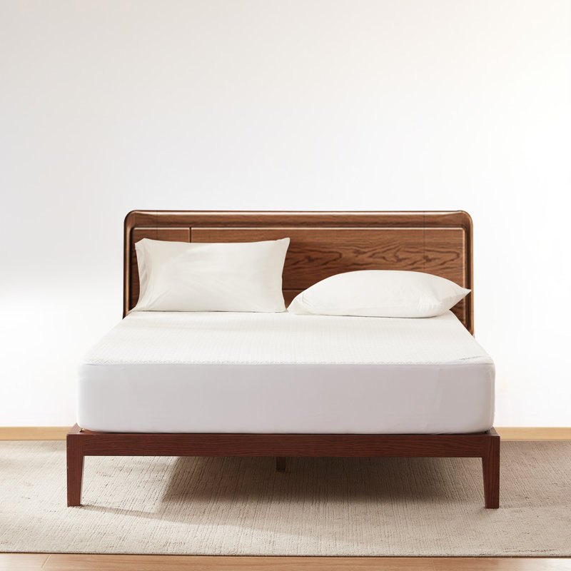 George Oliver Waterproof Noiseless Mattress Protector Machine Washable Mattress Cover with Deep Pocket, Beige, Twin