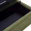 Repose-pieds de rangement avec couvercle rabattable, assemblage facile, pieds bouclés en tissu et en bois d'hévéa, vert rétro