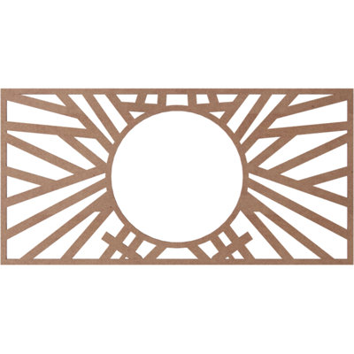 18"W x 9"H x 6 5/8"ID x 1/4"T Hoover Wood Fretwork Pierced Ceiling Medallion, Walnut