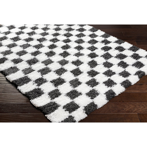 Aletta Non-Slip Black Area Rug Latitude Run Rug Size: Runner 3' x 10