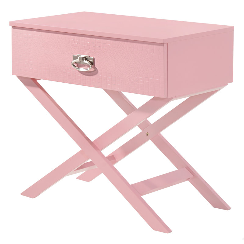 Table de chevet élégante et contemporaine, Rose