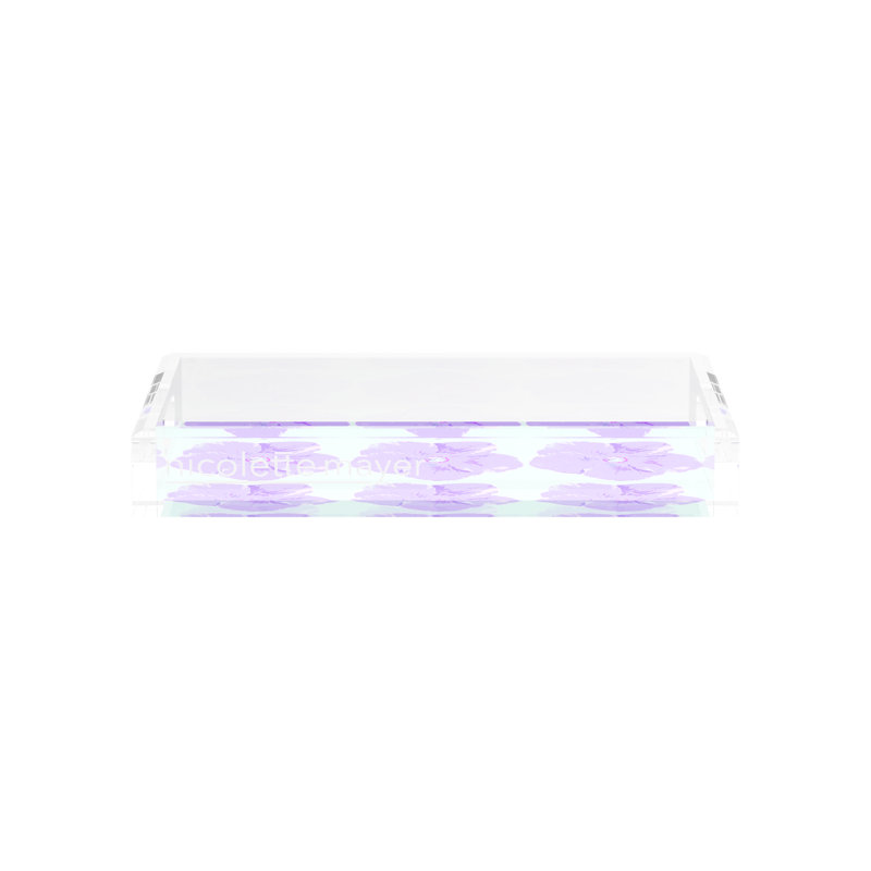 Plateau décoratif rectangulaire en acrylique Hibiscus, H 2 po x l 12,5 po x P 7,75 po, Déviation