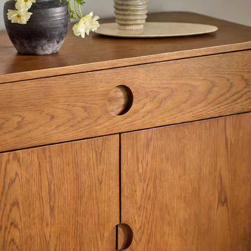 Multi-functional minimalist wooden accent cabinet