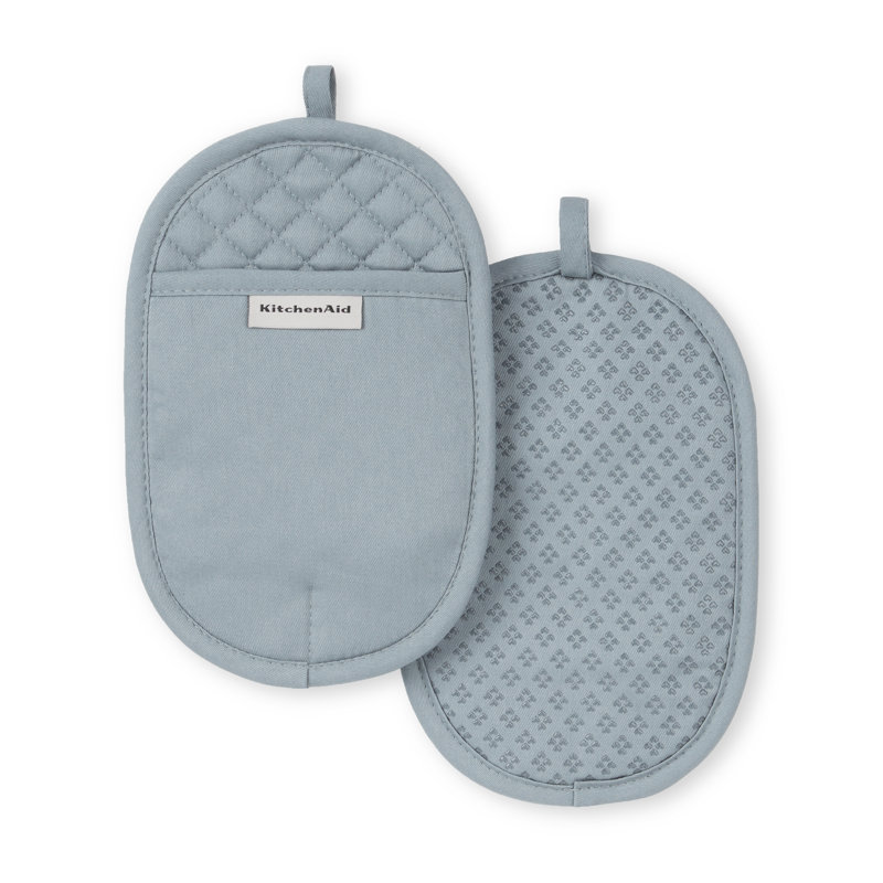 KitchenAid Asteroid Solid Diamond Potholder, 6.5" W x 10" L, Fog Blue