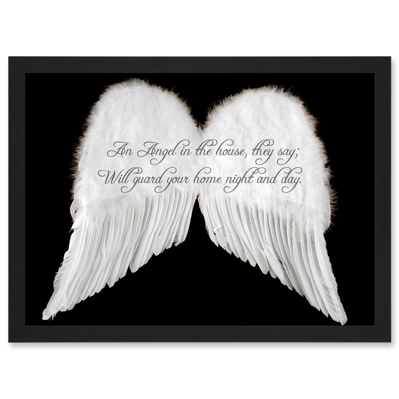 An Angel The House Guard Home Wings Quote Motivation Typography - Single Picture Frame Print