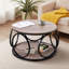 Carnforth 31.5" Round Coffee Table with 2-Tier Storage Shelves-997900813