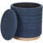 16" Round Upholstered Linen Storage Ottoman-1110296425
