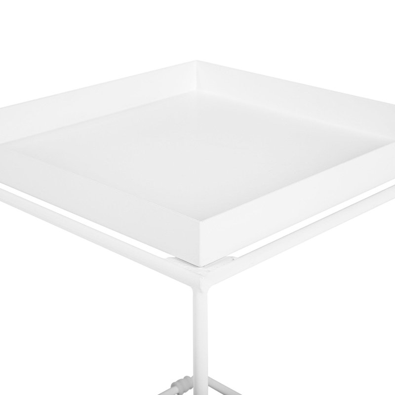 Malaya Tray Top Frame End Table, White