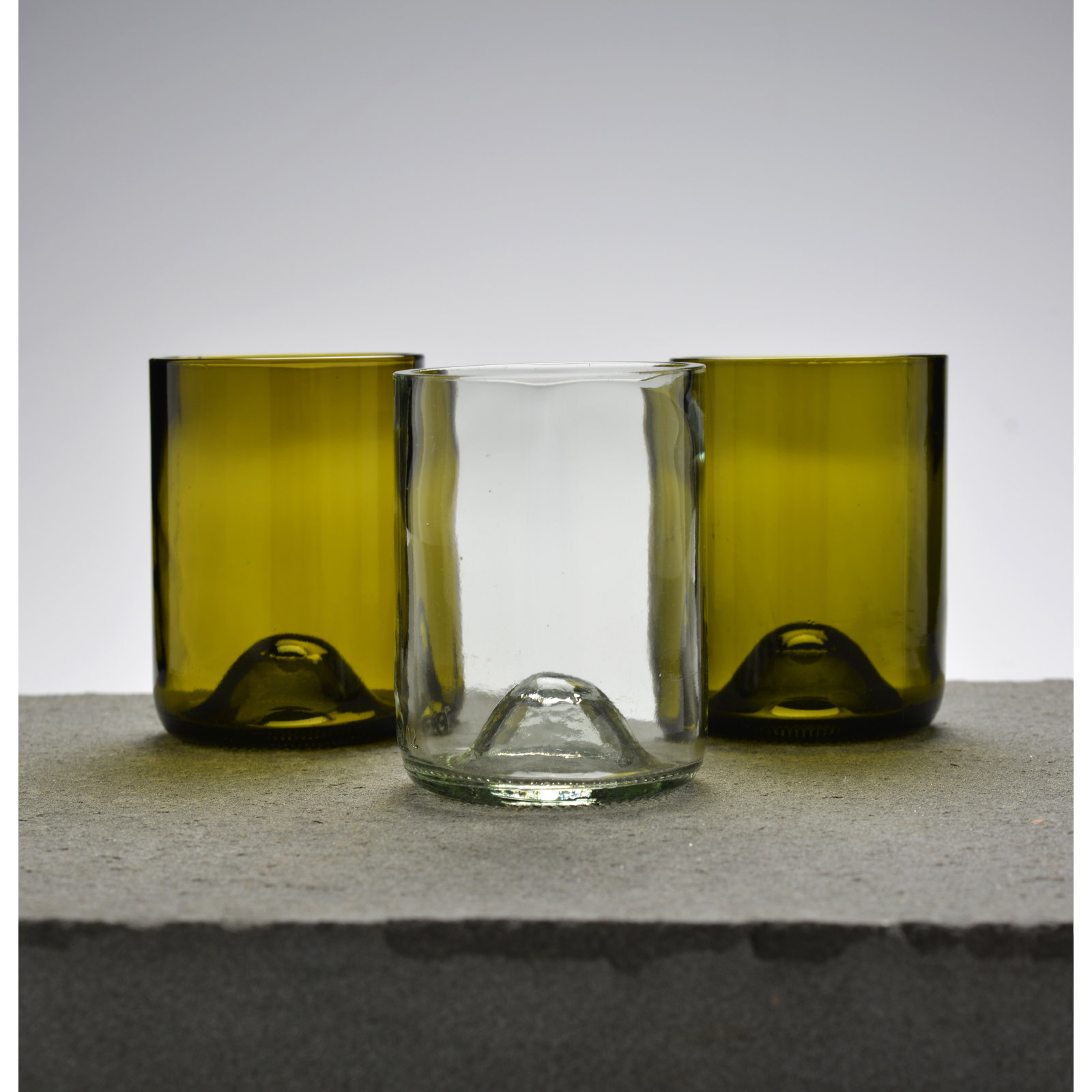 Tompson Drinking Glass (Set of 6), Olive Green, 12 oz