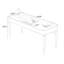 Bureau rectangulaire en bois manufacturé 62,99 "avec 2 tiroirs-109026944