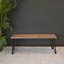 Banc de salle à manger industriel en bois, finition rustique pin foncé